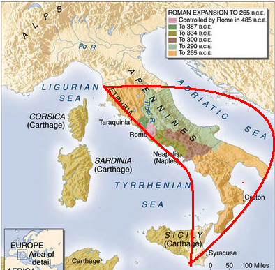 从地图看罗马帝国的成长、发展以及东西罗马的分裂！
