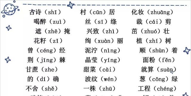 小学二年级语文下册期末字词总复习(易错字词.多音字)