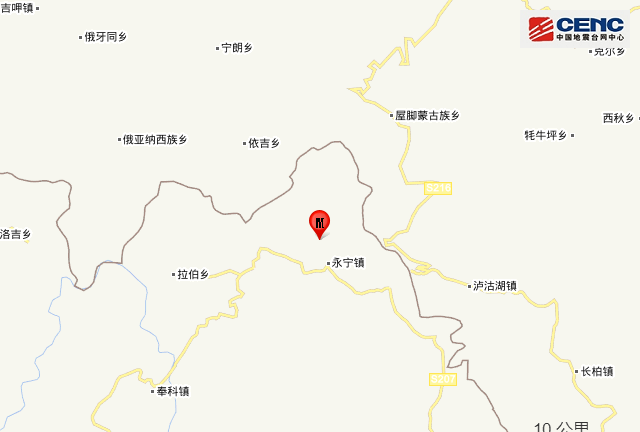 云南丽江市宁蒗县发生5.5级地震，震中位于泸沽湖附近