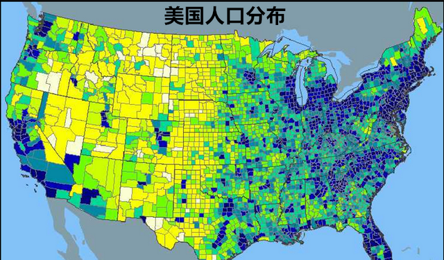 四分之一的美国人住在南端的加州、得州、佛州，美国人不耐冻？