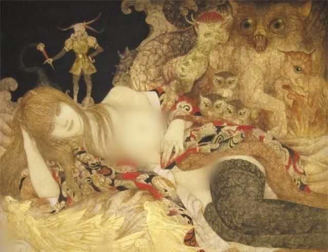 日本80后画“人体妖女”，画面诡异，放大10倍越看越可怕