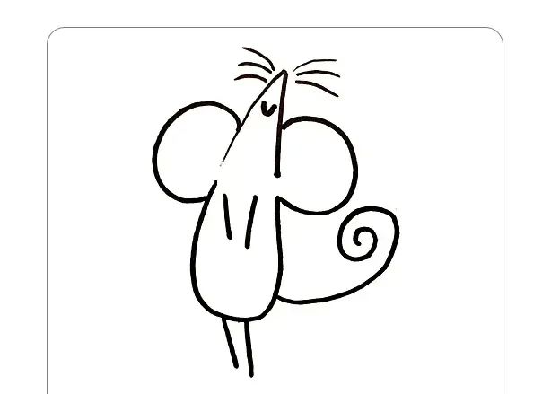 用字母画害羞的小老鼠简笔画，一学就会，快快收藏吧